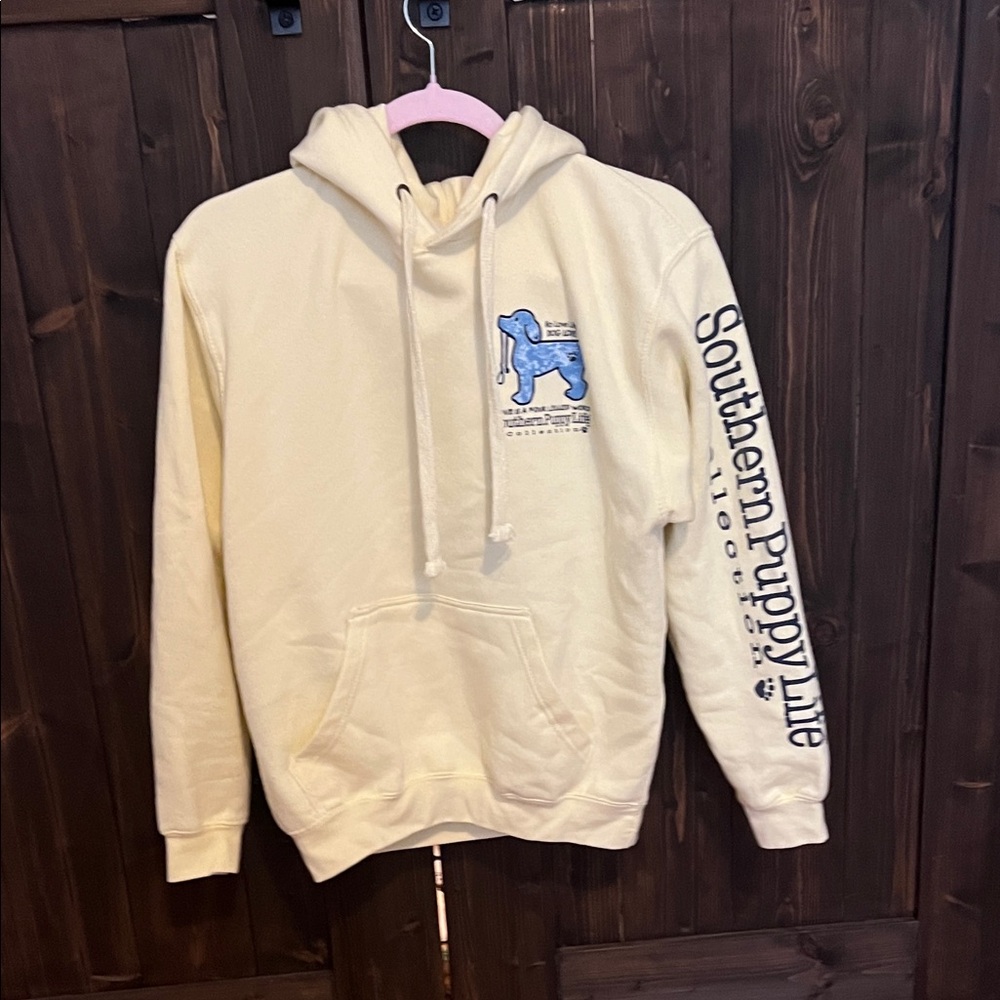 baby yellow Hoodie simply southern puppy love